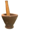 Earthern Mortar + Pestle - Mortier en terre cuite + pilon